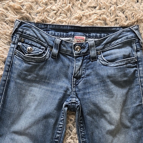 True Religion Bling Embellished Low Rise Super Skinny Jeans - Picture 9 of 10